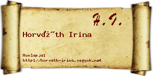 Horváth Irina névjegykártya
