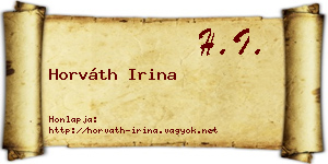 Horváth Irina névjegykártya
