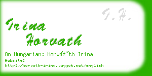 irina horvath business card